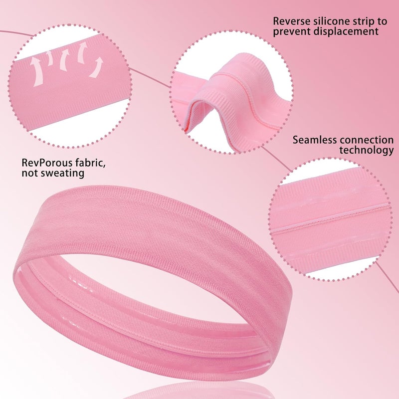 ONEYE Workout Headbands Non Slip Headband Sport Headbands Sweatbands Elastic Sport Hair Bands for Sports Travel Indoor Fitness Gym - Image 3